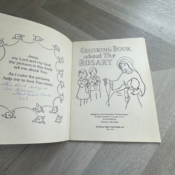 Vintage Coloring Book About the Rosary Catholic Book Publishing 1982 - Picture 3 of 9